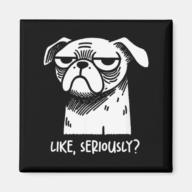 Dog Like Seriously_ Funny Sarcastic Quote Novelty Magnet (Front)