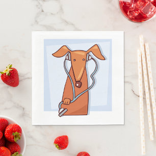 Dog Listening to Music Funny Headphones Pup  Napkin