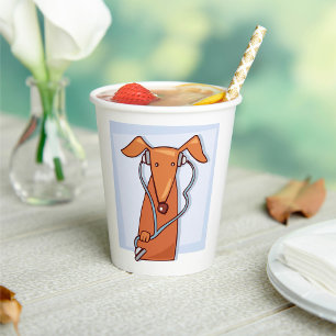 Dog Listening to Music Funny Headphones Pup Paper Cups