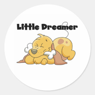 Dog Little Dreamer Classic Round Sticker