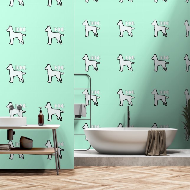 DOG Logo Aqua Green    Wallpaper (Bathroom)