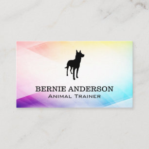 Dog Logo Colourful Abstract Background Business Card