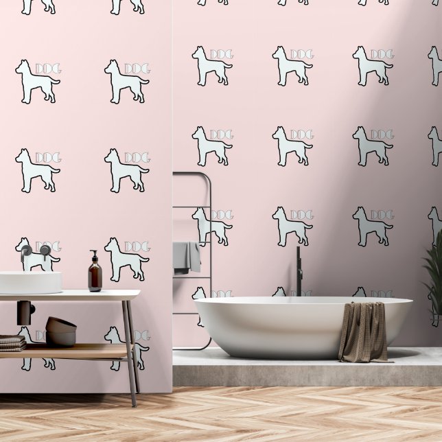 DOG Logo Pale Pink  Wallpaper (Bathroom)