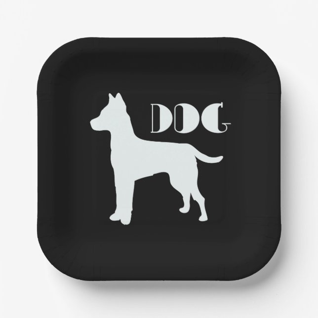Dog Logo  Paper Plate (Front)