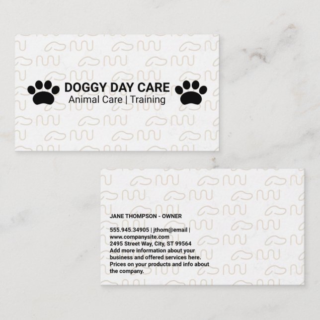 Dog Logo Pattern | Animal Services Business Card (Front/Back)
