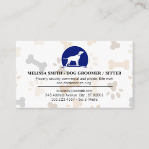 Dog Logo   Paw Prints and Bones Business Card
