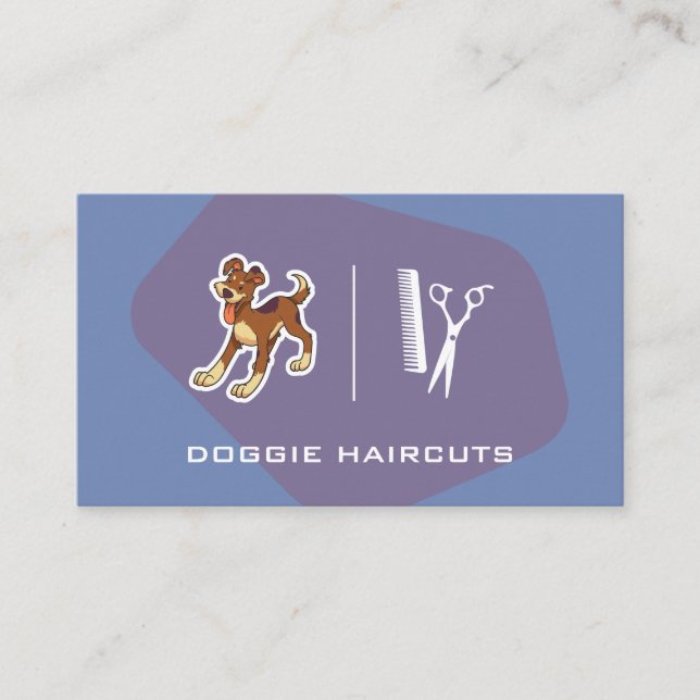 Dog Logo | Scissors | Groomer Business Card (Front)