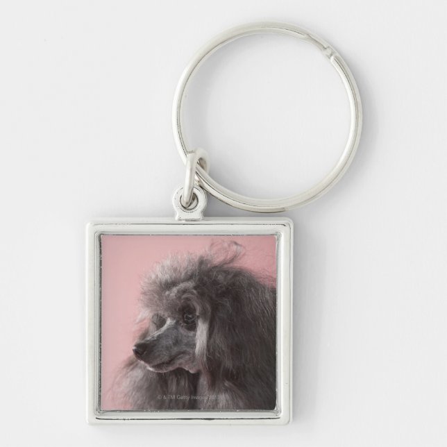 Dog looking away key ring (Front)