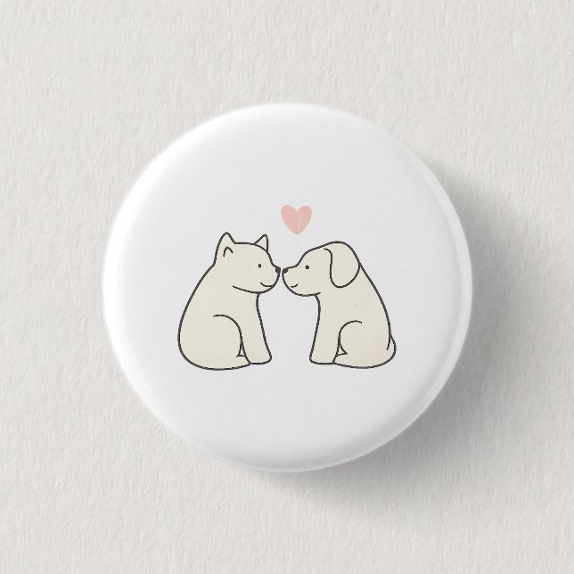 Dog Love 3 Cm Round Badge (Front)