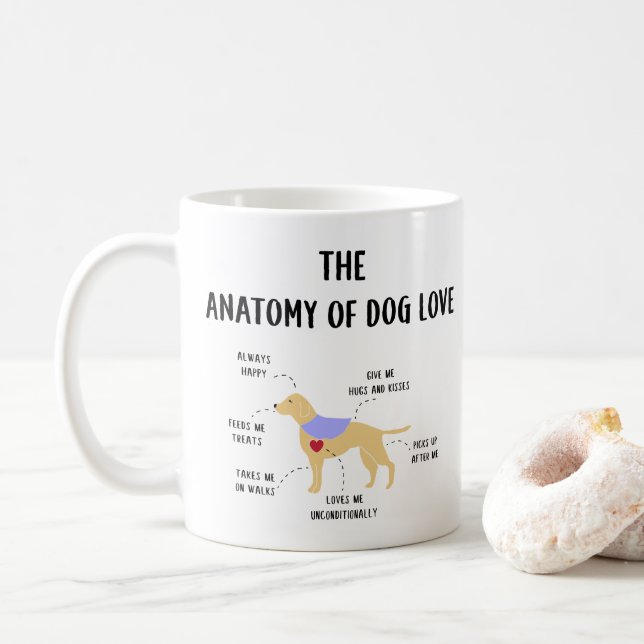 Dog Love Anatomy Coffee Mug (With Donut)