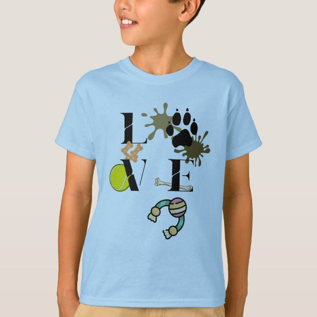 "Dog Love" Boy's  T-Shirt (Front)