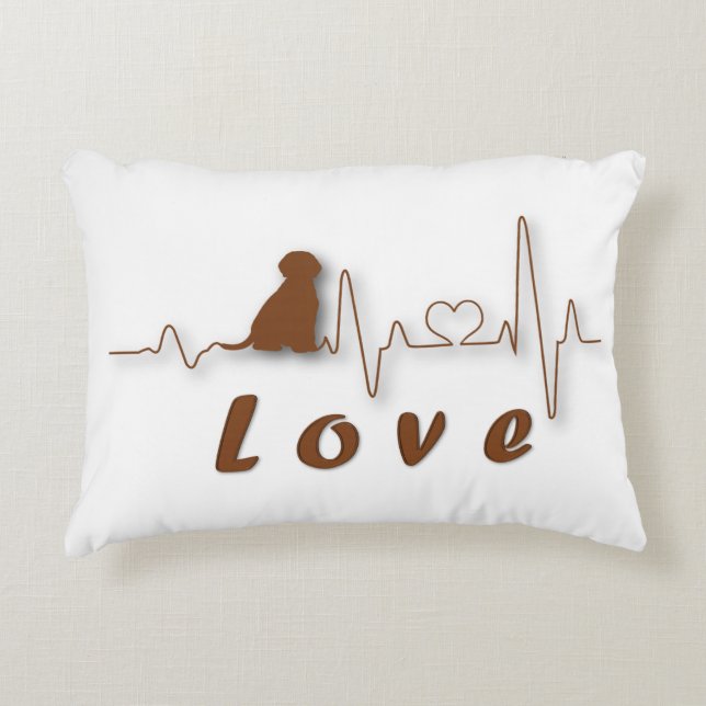 Dog Love ECG Decorative Cushion (Front)