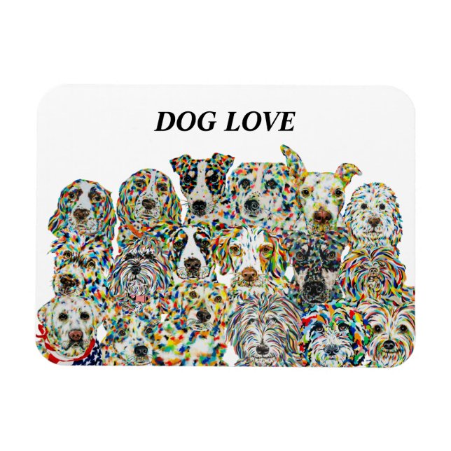 Dog Love Flexible Photo Magnet (Horizontal)
