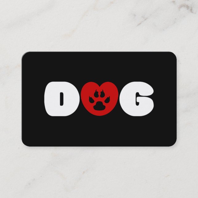 Dog Love Heart Business Card (Front)