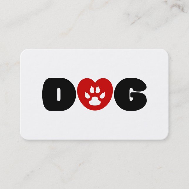 Dog Love Heart Business Card (Front)