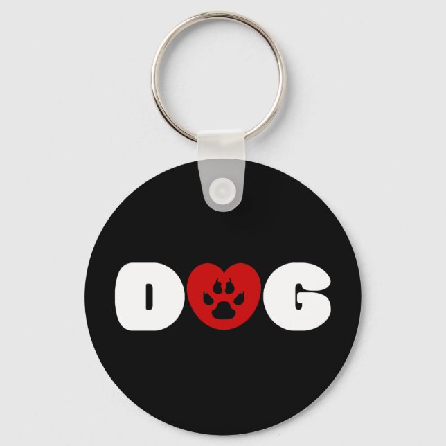 Dog Love Heart Keychain (Front)