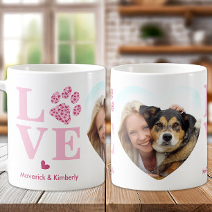 Dog LOVE Heart Photo Personalised Pet Valentine  Coffee Mug