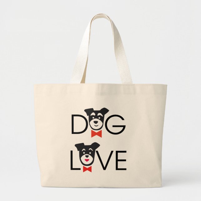Dog Love Large Tote Bag (Front)
