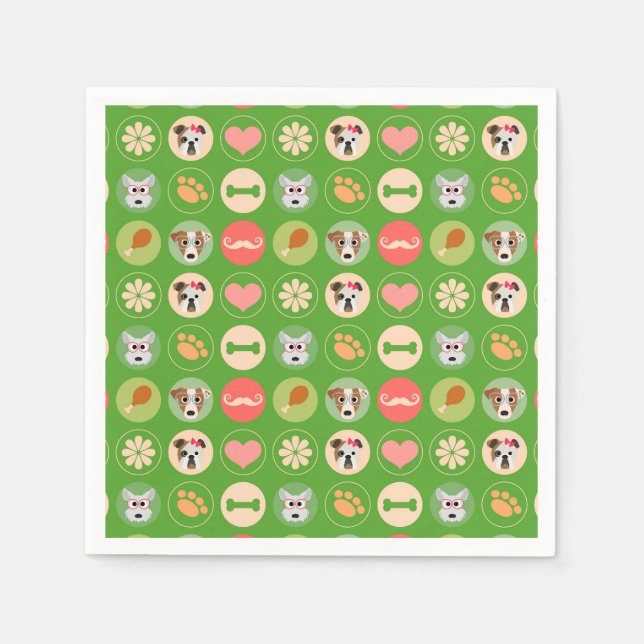 Dog Love on Green Napkin (Front)