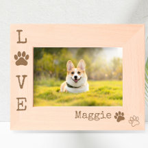 Dog LOVE Paw Print Modern Personalised Photo