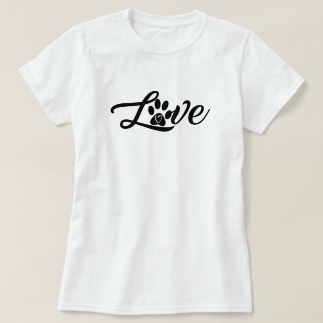 Dog Love Paw T-Shirt (Design Front)