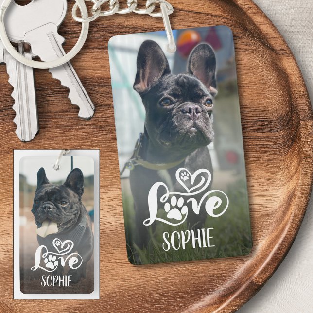 Dog Love Photo Personalised Key Ring (Creator Uploaded)