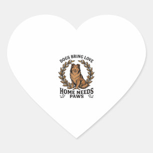 Dog Love Shirt Vintage Engraving Laurel Design (2) Heart Sticker