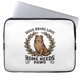 Dog Love Shirt Vintage Engraving Laurel Design (2) Laptop Sleeve