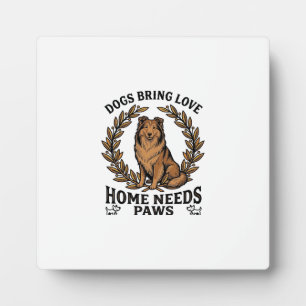Dog Love Shirt Vintage Engraving Laurel Design (2) Plaque