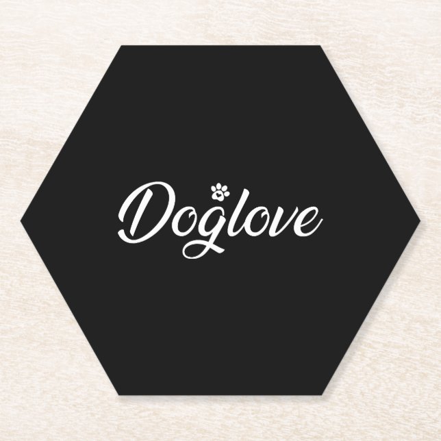 Dog love with Dog Paw  Paper Coaster (Front)