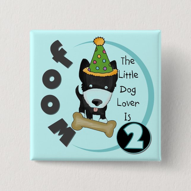 Dog Lover 2nd Birthday Tshirts and Gifts 15 Cm Square Badge (Front)