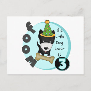 Dog Lover 3rd Birthday T-shirts and Gifts Postcard