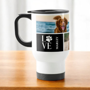 Dog Lover 4 Photo Collage Personalized Pet Travel Mug