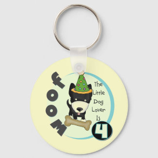 Dog Lover 4th Birthday T-shirts and Gifts Key Ring