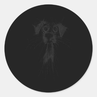 Dog Lover Abstract Scribble Art Cute Puppy Puppy  Classic Round Sticker