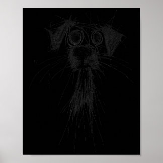 Dog Lover Abstract Scribble Art Cute Puppy Puppy  Poster