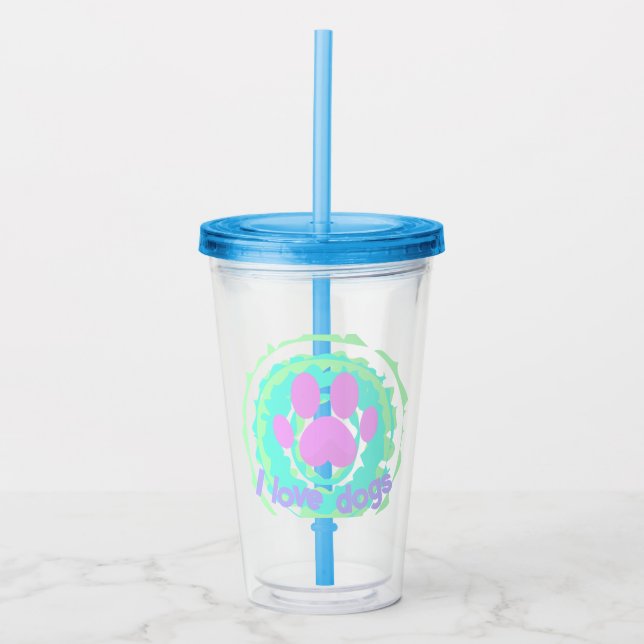 Dog lover  acrylic tumbler (Front)