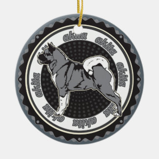 Dog Lover Akita Ceramic Tree Decoration