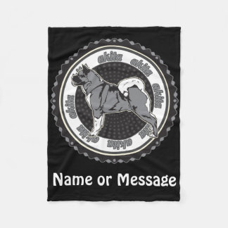 Dog Lover Akita Custom Name / Message Fleece Blanket