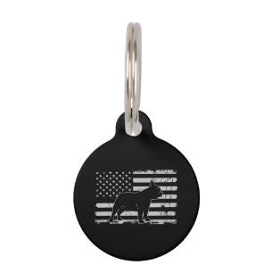 Dog Lover American Flag French Bulldog Patriotic Pet Tag