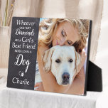 Dog Lover Best Friend Personalised Pet Photo Plaque<br><div class="desc">Celebrate your best friend with a custom unique pet dog keepsake photo plaque in a rustic chalkboard slate design. This dog lover photo plaque is the perfect gift for yourself, family or friends to honour those loved . Quote " Whoever said Diamonds are a girls best friend, never loved a...</div>