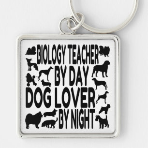Dog Lover Biology Teacher Key Ring