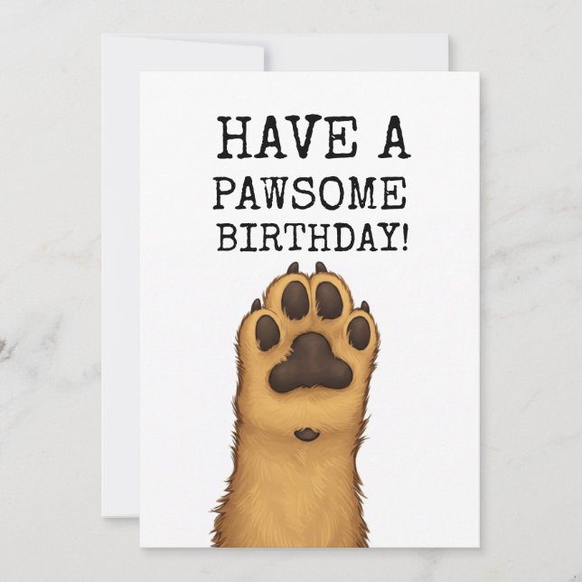 Dog Lover Birthday Card – Have a Pawsome Birthday (Front)