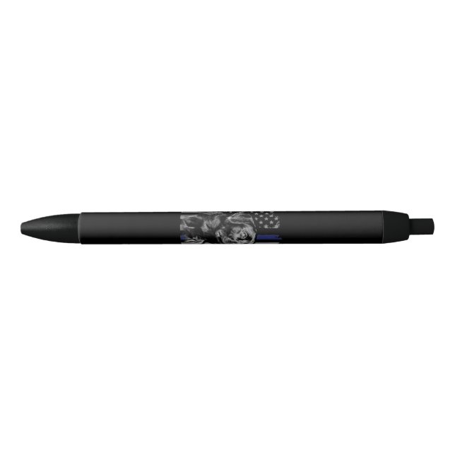 Dog Lover | Black Labrador American Flag Thin Line Ink Pen (Front)