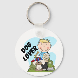 Dog Lover Blonde Boy T shirts and Gifts Key Ring