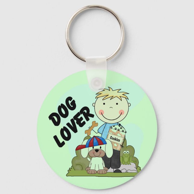 Dog Lover Blonde Boy T shirts and Gifts Key Ring (Front)