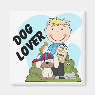 Dog Lover Blonde Boy T shirts and Gifts Magnet