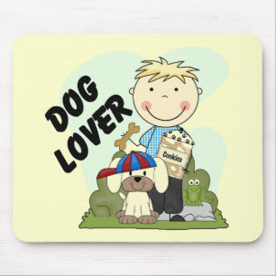 Dog Lover Blonde Boy T shirts and Gifts Mouse Pad