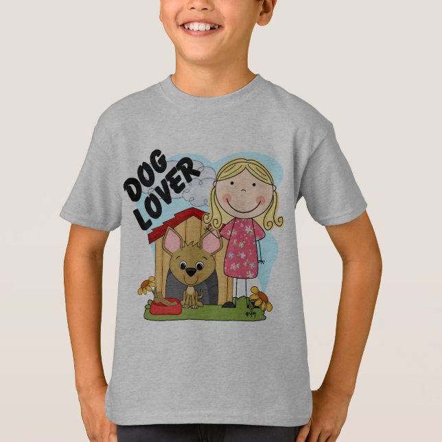 Dog Lover Blonde Girl T-shirts and Gifts (Front)