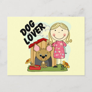 Dog Lover Blonde Girl T-shirts and Gifts Postcard